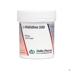 Packshot l-histidine 500mg V-caps 100 Deba