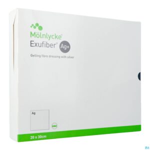 Packshot Exufiber Ag Gel.fibre Dressing Ster 20 X 30cm 5