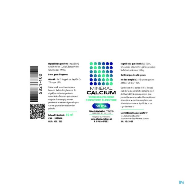 Lifestyle_image Mineraal Calcium Druppels 50ml Pharmanutrics