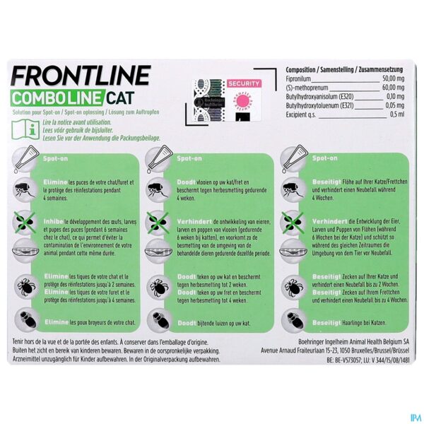 Packshot Frontline Combo Line Cat 3x0,5ml