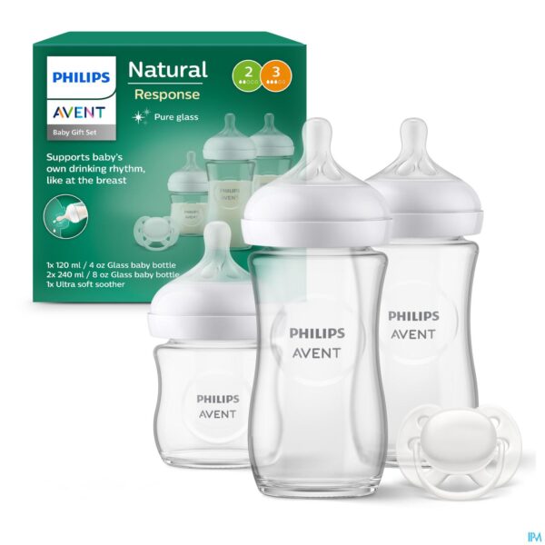 Productshot Philips Avent Natural 3.0 Start.set Zuigfles Glas3