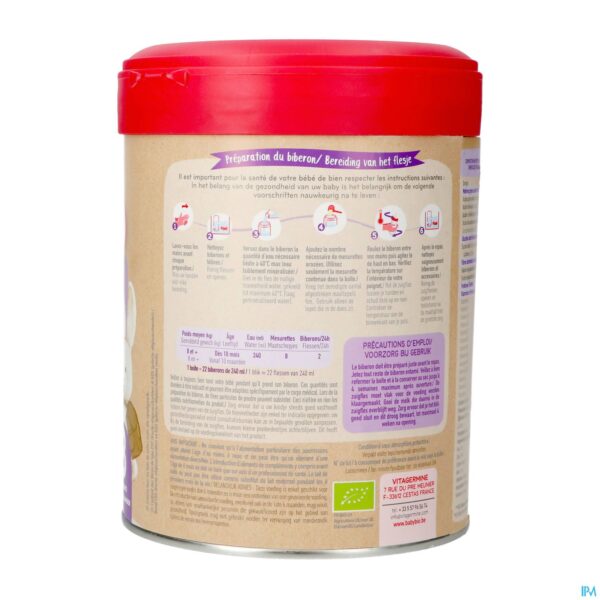 Packshot Babybio Optima 3 Peutermelk 800g