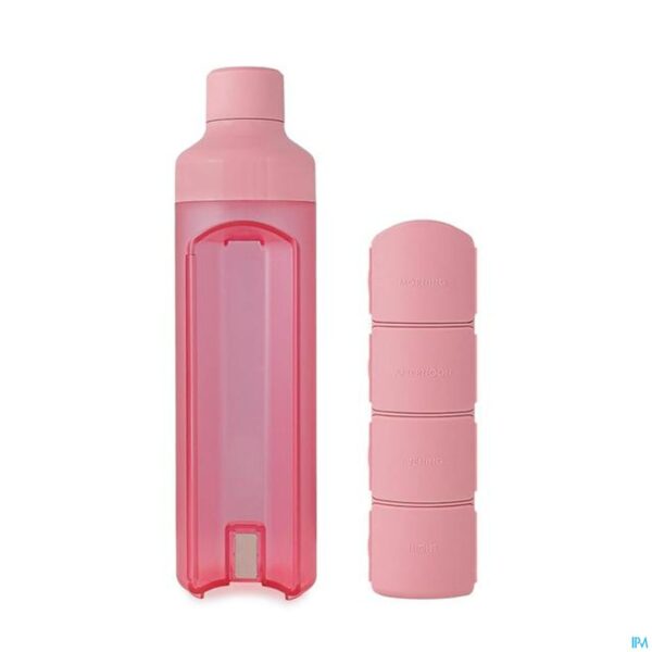 Productshot Yos Water Bottle & Pill Box Daily Perfect Pink