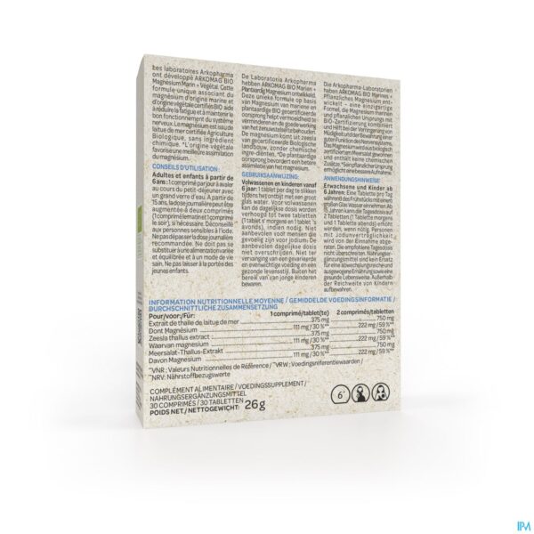 Packshot Arkomag Double Magnesium Bio Tabl 30