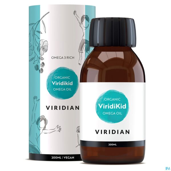 Productshot Viridian Organic Viridikid Omega-3 Olie 200ml Productshot Viridian Organic Viridikid Omega-3 Olie 200ml
