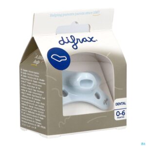 Packshot Difrax Fopspeen Dental 0-6m Uni/pure Blauw/ice