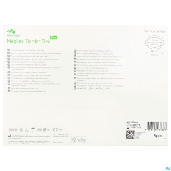 Packshot Mepilex Border Flex Oval Verb 15x19cm 5 583400