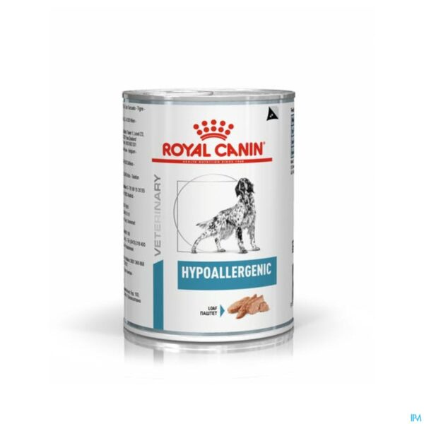 Packshot Royal Canin Dog Hypoallergenic Loaf Wet 12x400g