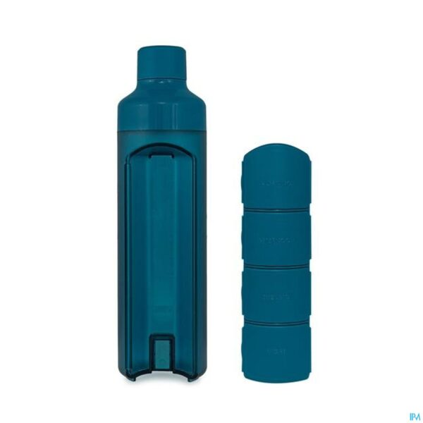 Productshot Yos Water Bottle & Pill Box Daily Bold Blue