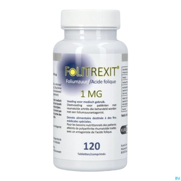 Packshot Folitrexit 1mg Comp 120