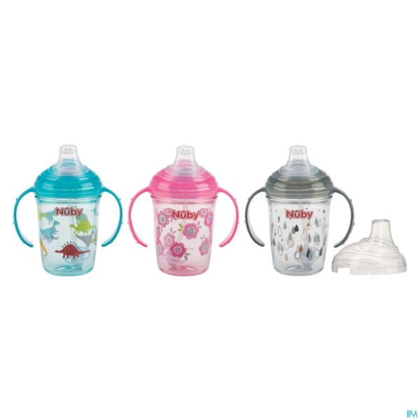 Productshot Nuby Antilekbeker Uit Tritan Met Print 240ml 6m+