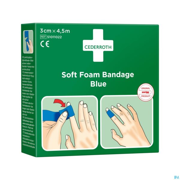Packshot Cederroth Soft Foam Blauw 3cmx4,5m 51011022