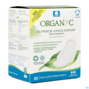 Packshot Organyc Maandverband Normaal Katoen Bio 10
