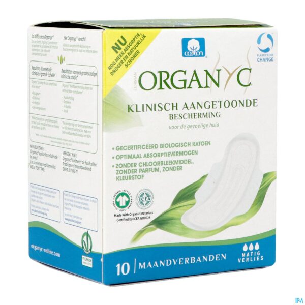 Packshot Organyc Maandverband Normaal Katoen Bio 10