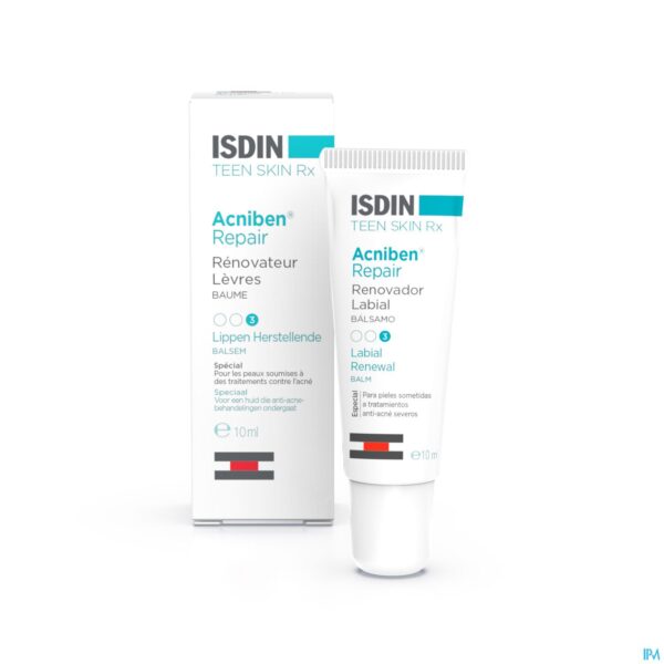 Productshot Isdin Acniben Teen Skin Repair Lippen Balsem 10ml