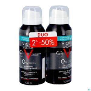 Packshot Vichy Homme Deo 48h Tolerance Aerosol 2x100ml