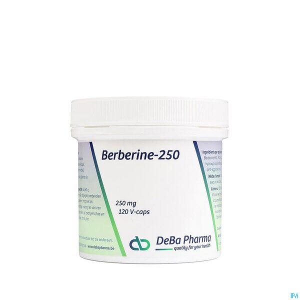 Packshot Berberine 250mg V-caps 120 Deba