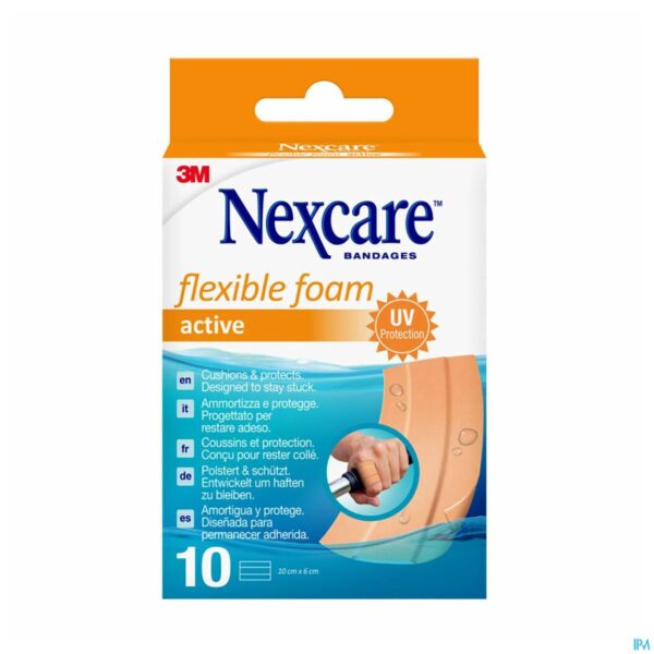 Packshot Nexcare 3m Flexible Foam Active Ha Pleist.strip 10