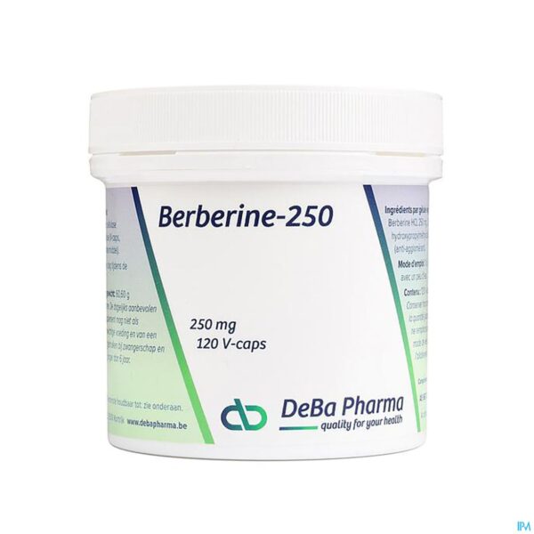 Packshot Berberine 250mg V-caps 120 Deba
