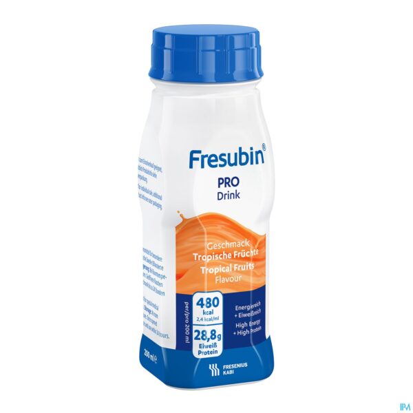 Productshot Fresubin Pro Drink Tropische Vruchten Fl 4x200ml