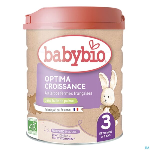 Packshot Babybio Optima 3 Peutermelk 800g