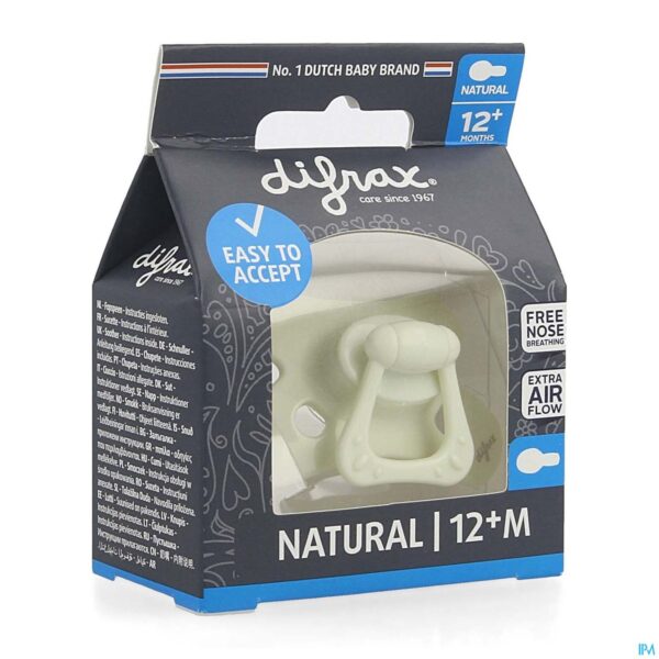 Packshot Difrax Fopspeen Natural 12m+ Uni/pure Assorti