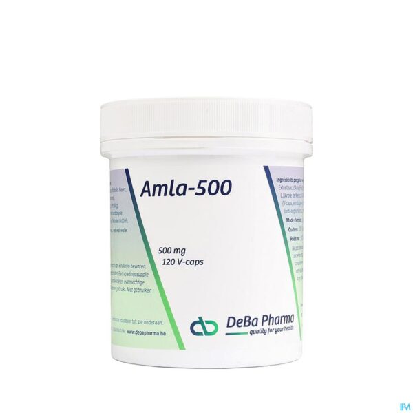 Packshot Amla 500 V-caps 120 Deba