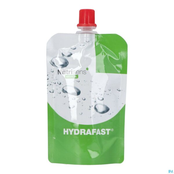 Packshot Nutrisens Hydrafast Gelif.water 90ml Zakje Aardbei