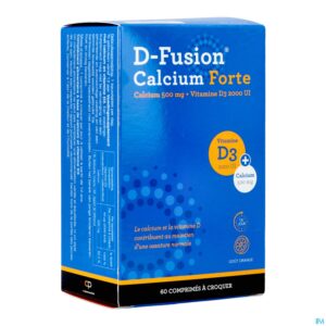 Packshot D-fusion Calcium Forte 500/2000 Kauwtabl 60