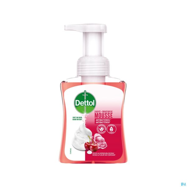 Packshot Dettol Zachte Mousse Roos&kersenbloem Geur 250ml