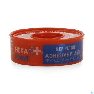 Packshot Hekaplast Textiel Hechtpleister 5mx1,25cm Ring 1