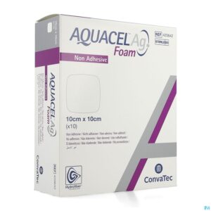 Packshot Aquacel Ag Foam Non Adhesief 10x10cm 10