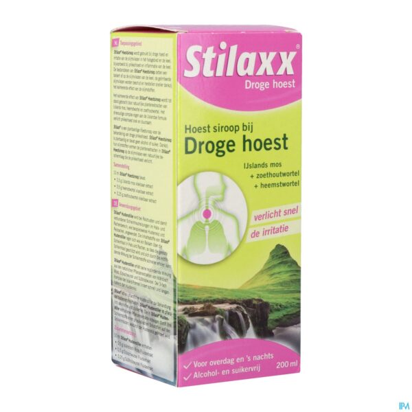 Packshot Stilaxx Droge Hoestsiroop 200ml Packshot Stilaxx Droge Hoestsiroop 200ml