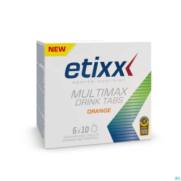 Packshot Etixx Multimax Drink Orange Tube Tabl 6x10