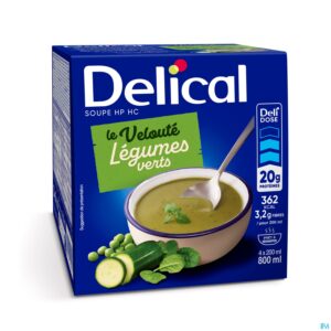 Packshot Delical Soupe Veloute Legumes Verts 4x200ml