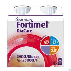 Packshot Diacare Chocolade 4x200ml
