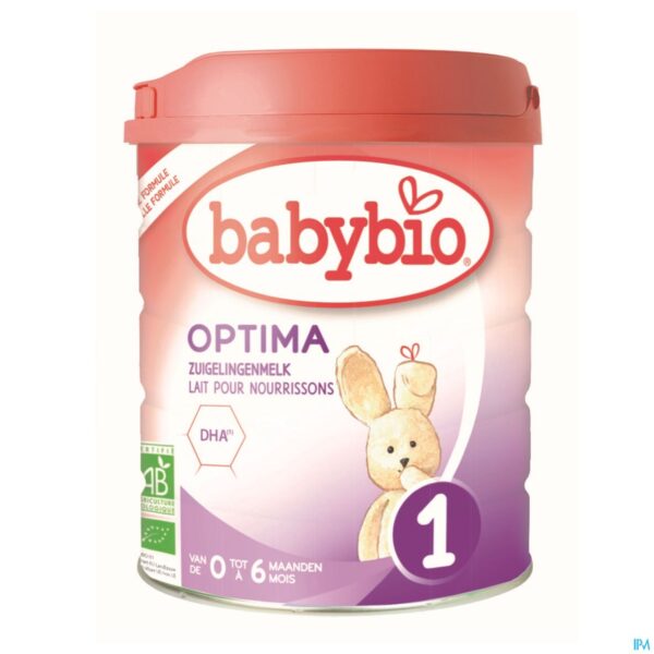 Packshot Babybio Optima 1 Zuigelingenmelk 800g