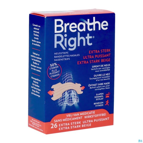 Packshot Breathe Right Neusstrips Extra Sterk 26