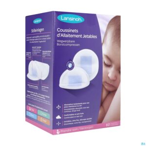 Packshot Lansinoh Wegwerpb.borstkompressen Blue Lock Core60