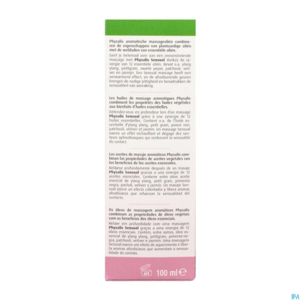 Packshot Physalis Massage Oil Sensual 100ml Nf