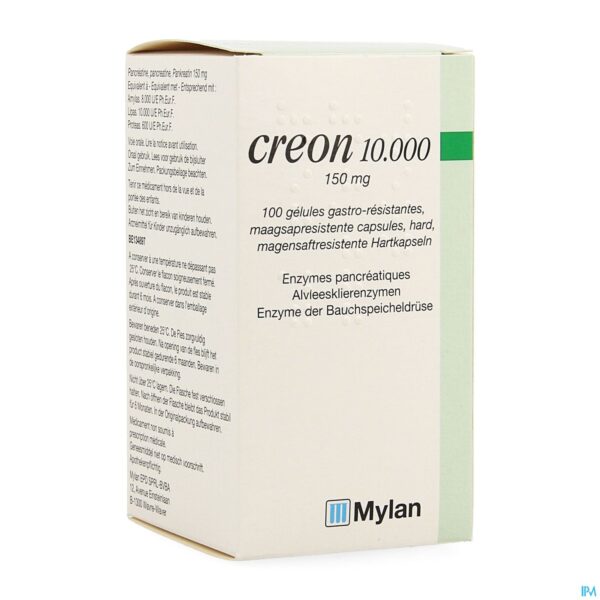 Packshot Creon 10000 Caps Maagsapresist Hard 100 X 150mg