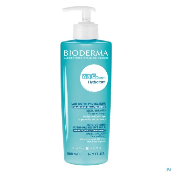 Packshot Bioderma Abcderm Hydraterende Melk 500ml Packshot Bioderma Abcderm Hydraterende Melk 500ml