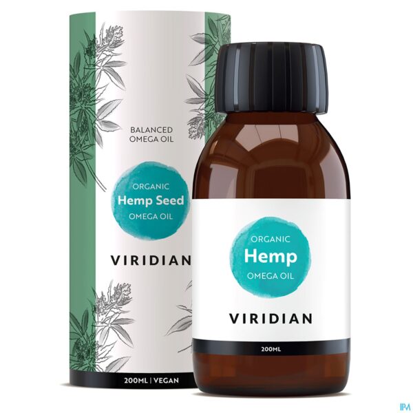 Productshot Viridian Organic Hemp Seed Oil Olie 200ml