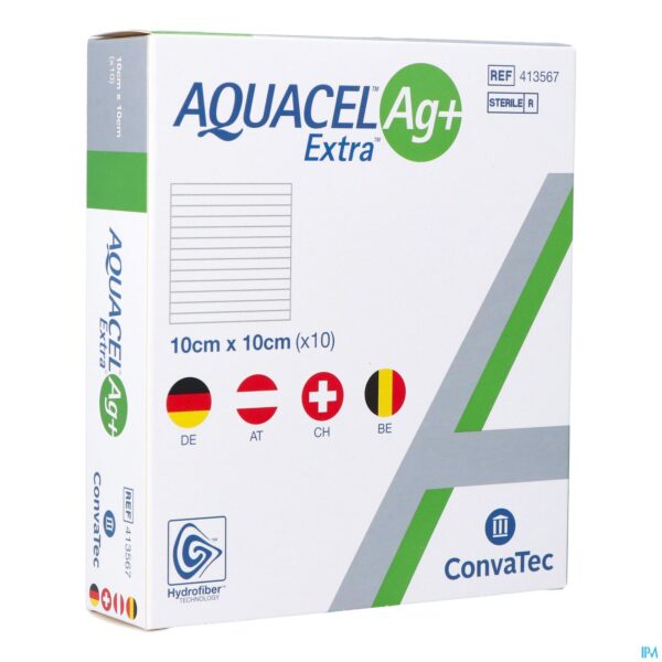 Packshot Aquacel Ag+ Extra 10 X 10cm 10 413567