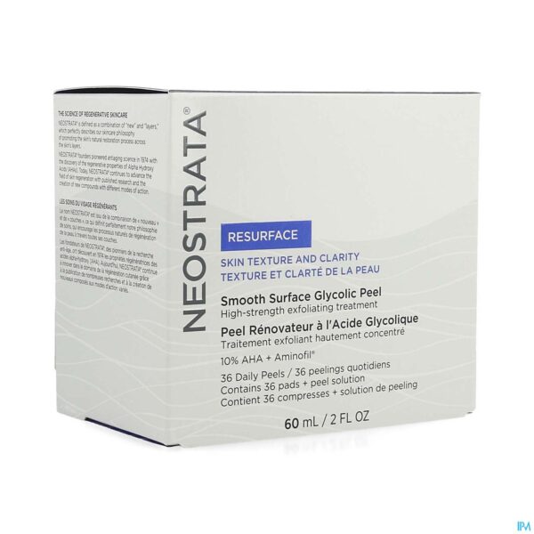 Packshot Neostrata Smooth Surface Glycol.peel Pads 36+ 60ml