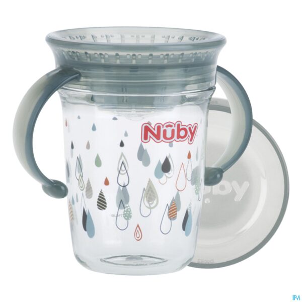 Productshot Nuby 360° Wonder Cup Uit Tritan Grijs 240ml 6m+