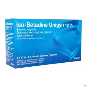 Packshot Iso Betadine Unigy 10% Opl Vaginaal Fl 5x10ml Nf