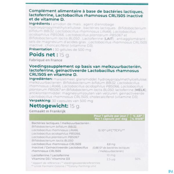Packshot Inovance Prabiavance Immunite Caps 30
