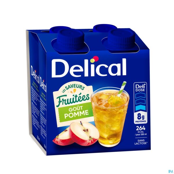 Packshot Delical Fruitdrink Appel 4x200ml Packshot Delical Fruitdrink Appel 4x200ml