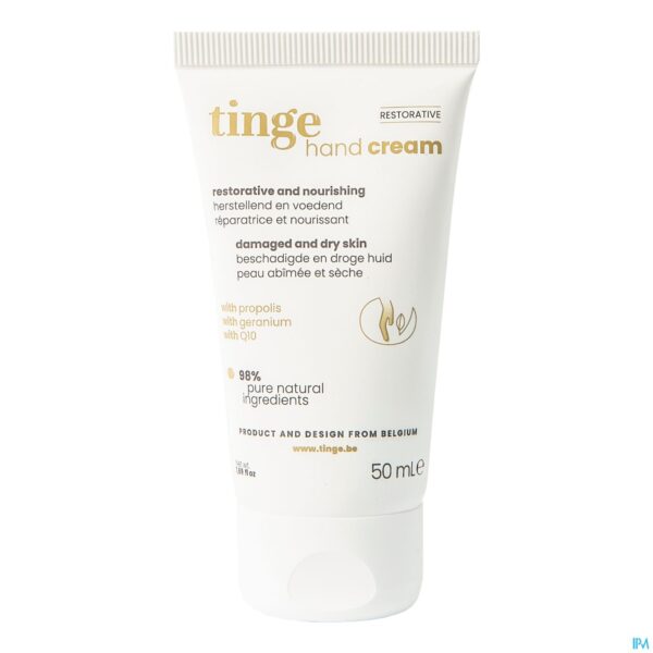 Packshot Tinge Herstellende Handcreme Tube 50ml Packshot Tinge Herstellende Handcreme Tube 50ml
